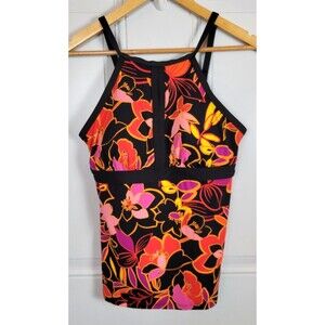 Lands' End Womens Floral Tankini Swim Top Size 8L